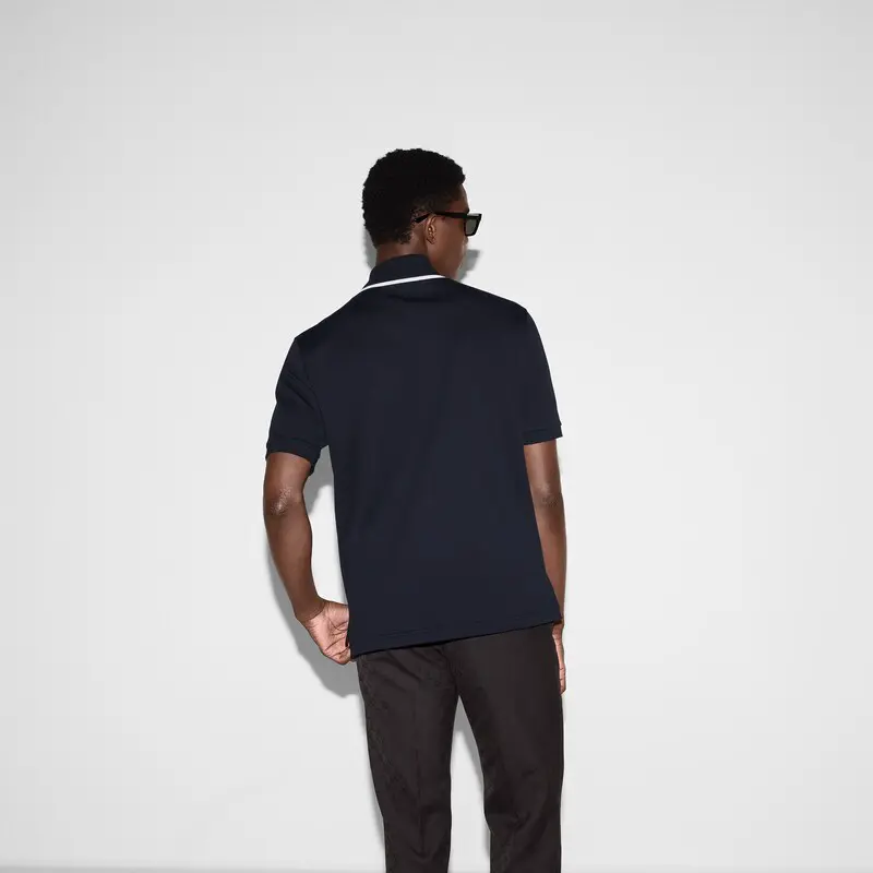 Gucci Embroidered cotton piquet polo shirt 004
