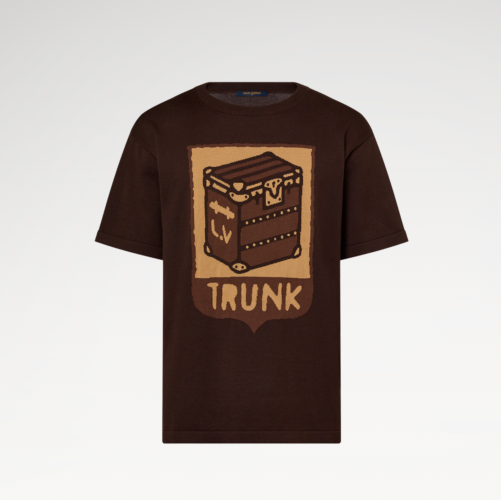 LV Short-Sleeved Cotton Intarsia Crewneck 042