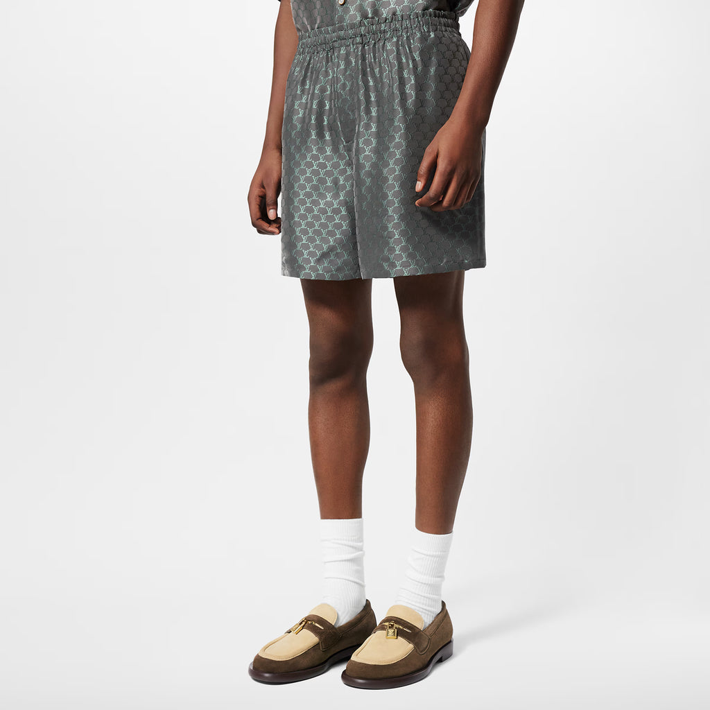 LV Drawstring Jacquard Silk-Blend Shorts 039