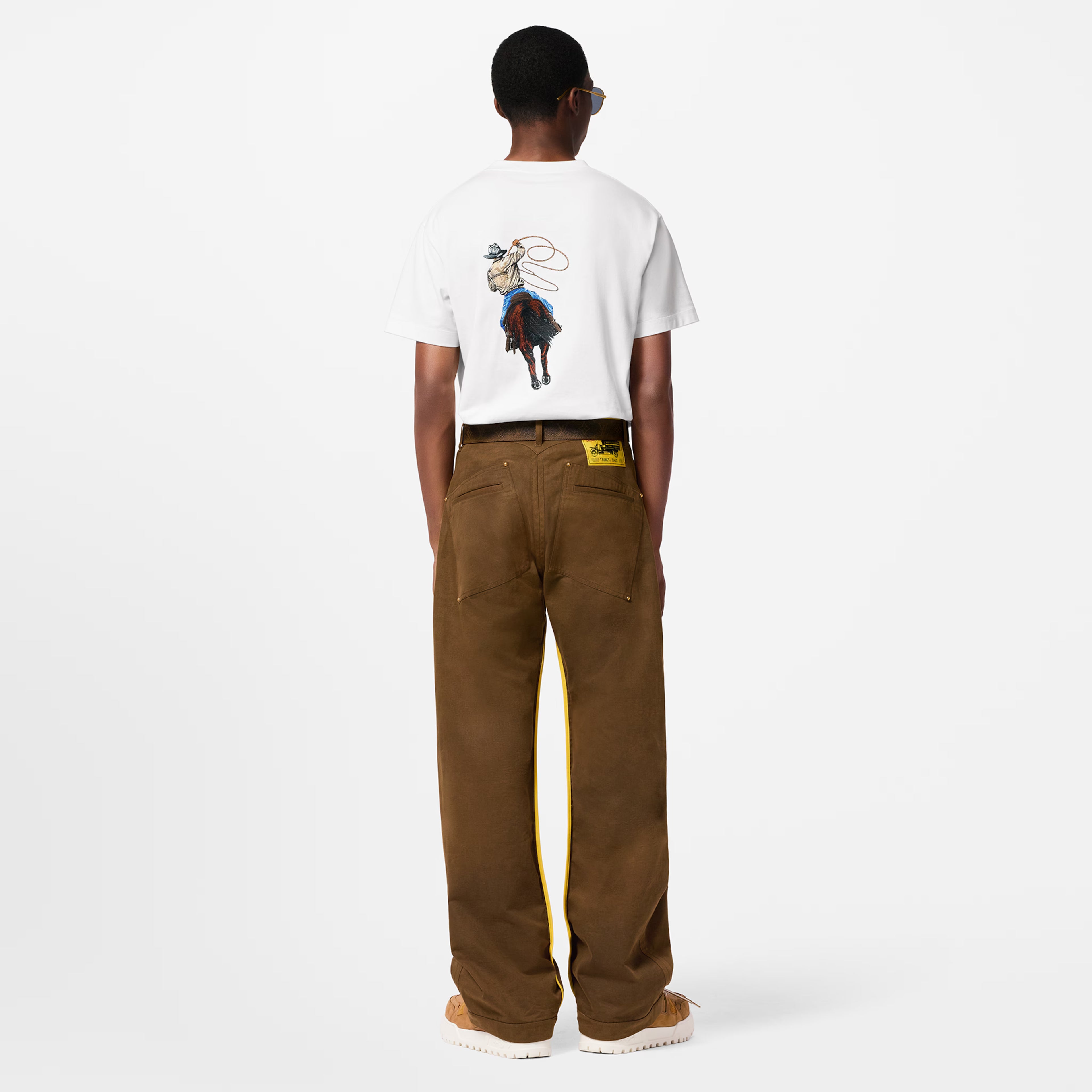 LV Graphic Embroidered Cotton T-Shirt 040