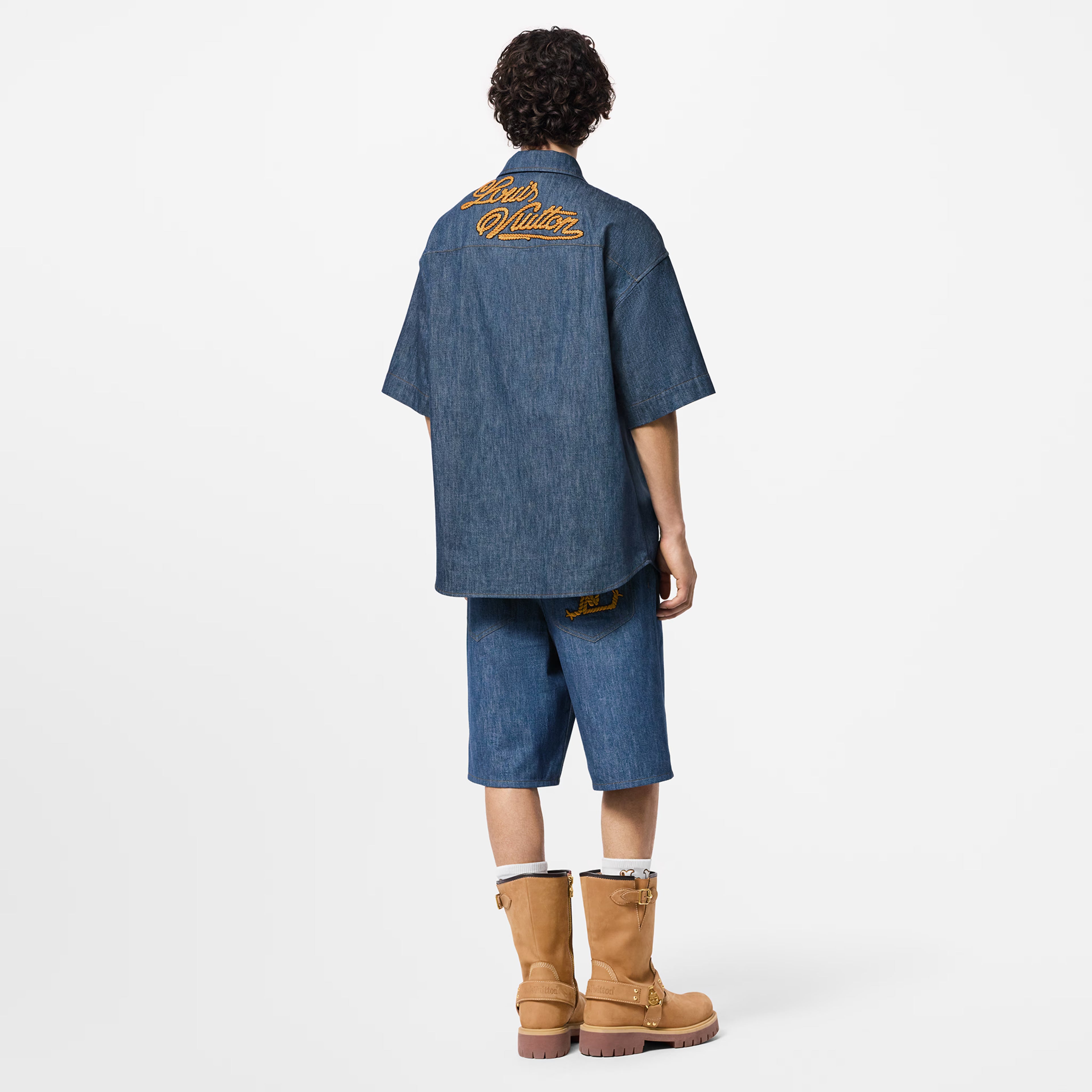 LV Short-Sleeved Cotton Chambray Shirt 037