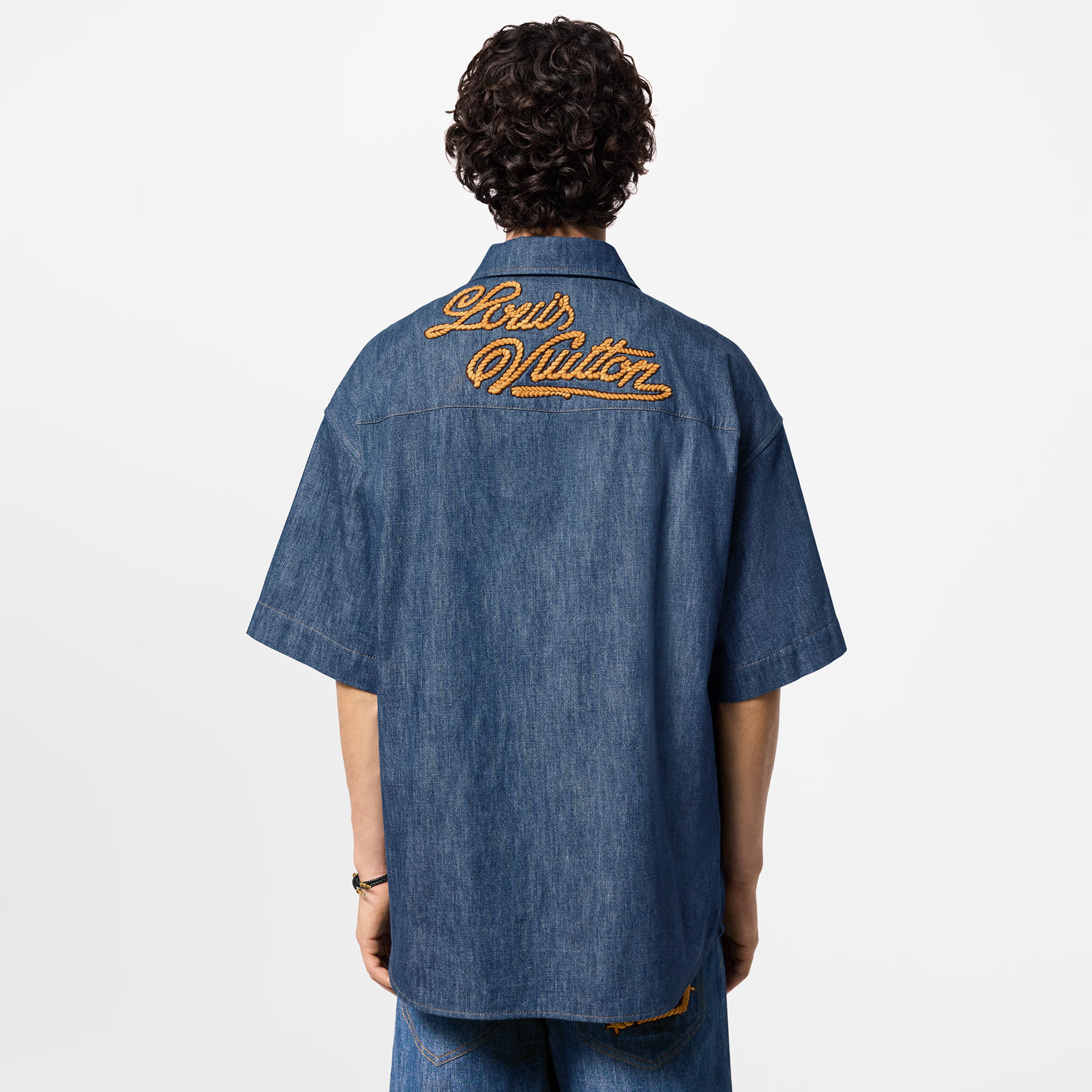 LV Short-Sleeved Cotton Chambray Shirt 037